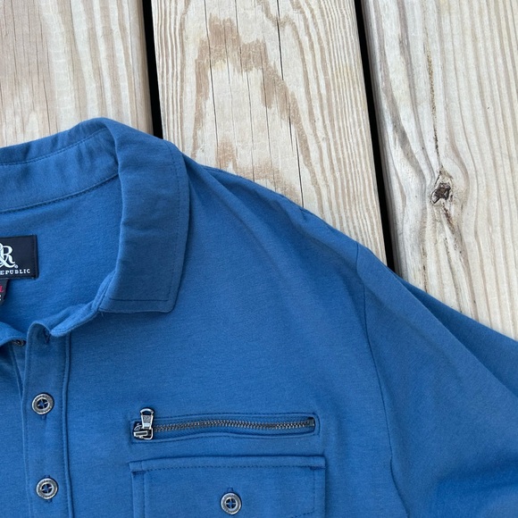 Rock & Republic Short Sleeve Polo Shirt Dark Blue Mens Sz XLT NEW WITH TAGS - Picture 4 of 14